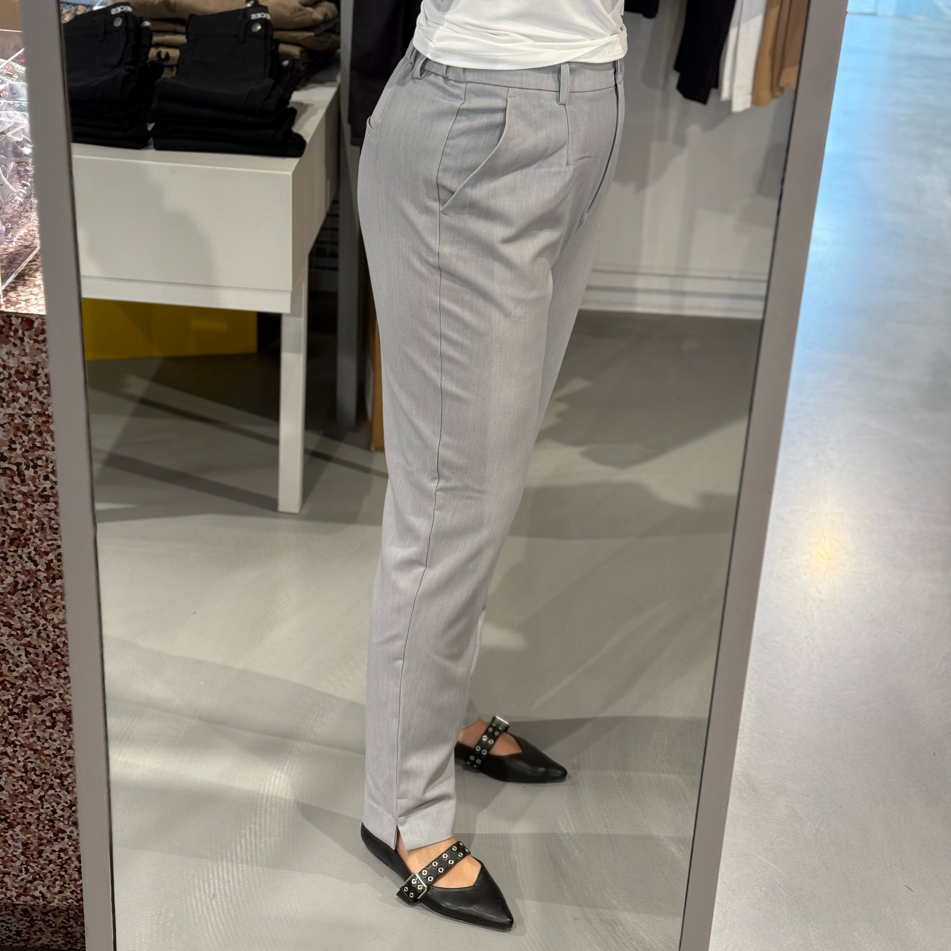 PCKAMIL Trousers - Light Grey Melange